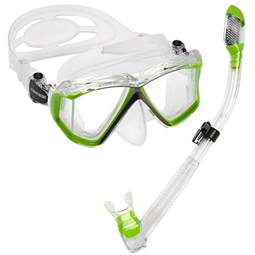 Cressi Panoramic Wide View Mask & Dry Snorkel Kit for Snorkeling, Scuba Diving - Pano 4 & Supernova Dry: Designed in Italy