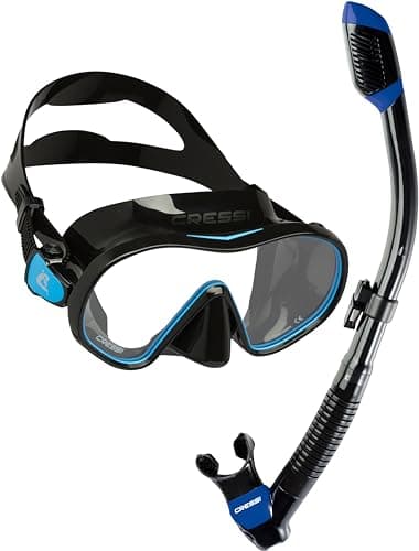 Single Lens Frameless Scuba Mask & Dry Snorkel for Snorkeling, Scuba Diving, F-Dual & Supernova Dry: Designed in Italy