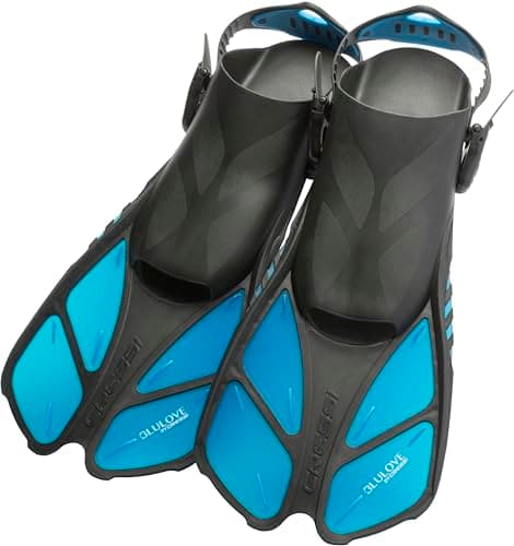 Cressi Adult Short Adjustable Swim Fins with UltraResistant Buckles, Very Light - Ideal for Traveling | Bonete: Designed in Italy