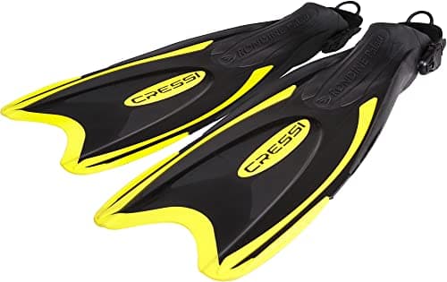 Cressi Snorkeling Adjustable Fins for All Family - Long Blade Versatile Open Heel Flippers - Palau: made in Italy