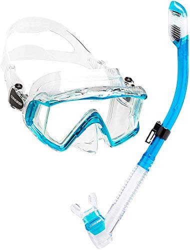 Cressi Panoramic Wide View Mask & Dry Snorkel for Snorkeling, Scuba Diving. Pano 3 + Supernova Dry: Designed in Italy