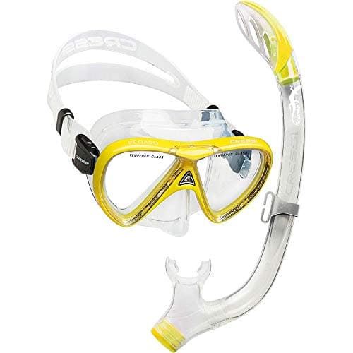 Cressi Snorkeling Silicone Set (Mask & Snorkel) for Kids ages 5 to 15 years old - Pegaso & Iguana: designed in Italy